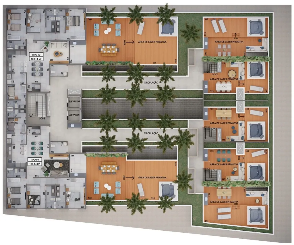 Planta do pavimento de cobertura — Gameleira Jardins