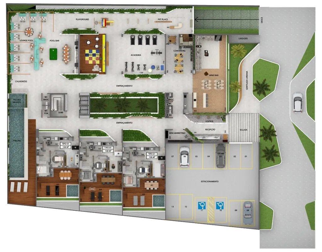 Planta do pavimento térreo — Gameleira Jardins