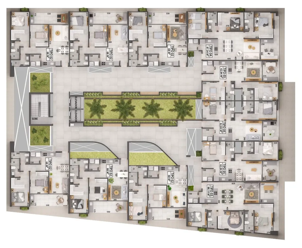 Planta do pavimento tipo — Gameleira Jardins